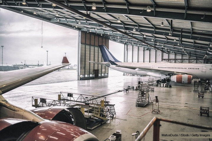 Chauffage temporaire d’un hangar pour l’entretien d’avions